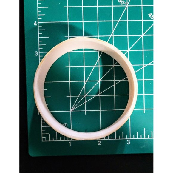 Womens Teen Mother of Pearl Inlaid Shell/White Resin Bngle Bracelet 7.5" MA23-ab - Picture 6 of 6